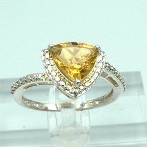 Sz 9 Genuine Brazilian Citrine (Trl) Ring NWOT